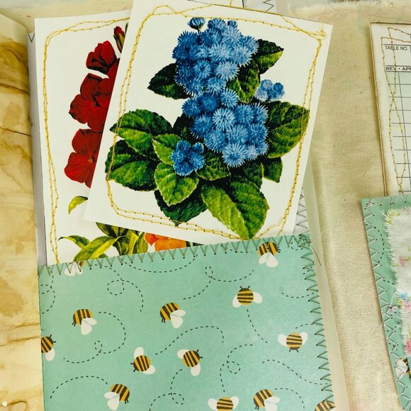 Writing Junk Journal Vintage Style u Fabric Cover Diary Includes Ephemera No 19 - Picture 12 of 13